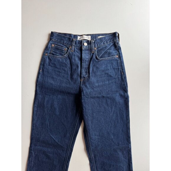 Aritzia DENIM FORUM Joni High Rise Loose 29L Dark Straight Leg Jeans, Size 24 - Picture 2 of 13